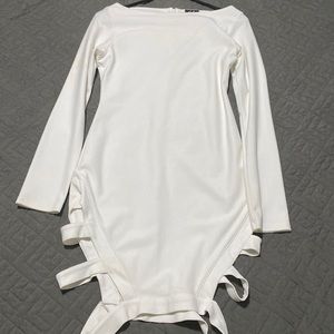 Sexy cut out long sleeve white dress From Nicole x Missguided Collection